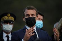Emmanuel Macron, le 7 octobre 2020 à Breil-sur-Roya