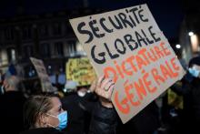 Manifestation contre le projet de loi "sécurité globale, à Toulouse le 17 novembre 2020