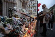 Hommage à Nice aux victimes de l'attaque de la basilique, le 31 octobre 2020