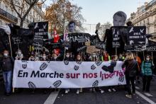 Manifestation contre la loi Sécurité Globale à Paris, le 28 novembre 2020