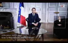 Allocution télévisée du président Emmanuel Macron lors de ses voeux aux Francais, le 31 décembre 2020