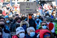 Manifestation pour l'ouverture des stations de ski à Noël, le 2 décembre 2020 à Bourg-Saint-Maurice (Savoie)