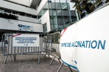 Centre de vaccination temporairement fermé, faute d'approvisonnement en doses de vaccin, à Cannes le 23 janvier 2021