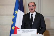 Le Premier ministre Jean Castex annonce de nouvelles mesures de lutte contre l'épidémie de Covid-19, le 29 janvier 2021 depuis le palais de l'Elysée, à Paris