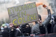 Des étudiants manifestent le 16 janvier 2021 à Nantes