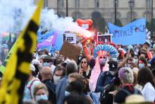 Manifestation à Paris le 16 juin 2020 afin de réclamer de meilleures conditions de travail pour les personnels soignants