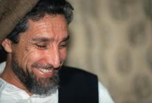 Ahmad Shah Massoud, le 28 juin 2001 lors d'un entretien avec l'AFP à sa base à Khwaja Bahauddin (Afghanistan)