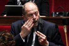 Le ministre français de la Justice Eric Dupond-Moretti à l'Assemblée nationale à Paris, le 16 février 2021