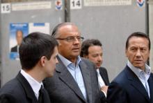 Gérard Louvin (G) et Daniel Moyne le 20 juin 2003 à Neuilly-sur-Seine