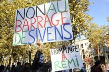 Manifestation à Albi le 27 octobre 2014, au lendemain de la mort de Rémi Fraisse à Sivens (Tarn)