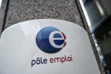Photo d'un logo d'une agence de Pôle emploi, prise à Paris le 29 janvier 2021