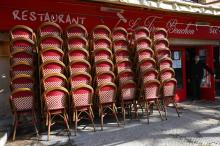 Un restaurant fermé à cause des mesures sanitaires à Montpellier, le 8 mars 2021