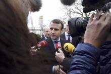 Emmanuel Macron, alors ministre de l'Economie, le 6 avril 2016 à Amiens
