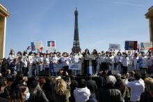 Rassemblement pour réclamer "Justice pour Sarah Halimi", place du Trocadéro à Paris, le 25 avril 2021