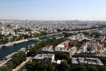 Vue de la Seine et du musée du quai Branly - Jacques Chirac à Paris depuis la Tour Eiffel le 25 juin 2020