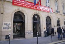 Des tags antisémites sur les murs extérieurs de Sciences Po Paris, le 12 avril 2021 à Paris