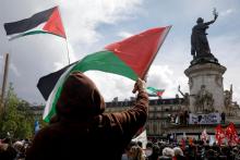 Manifestation en soutien aux Palestiniens à Paris place de la République, le 22 mai 2021