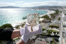 La Palme d'Or de la 72ème édition du Festival de Cannes, photographiée depuis l'hôtel Martinez, le 13 mai 2019