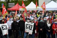 Rassemblement au Mans le 6 mai 2021 contre le "démantèlement de la filière automobile en France"