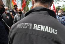 Lors de la manifestation des salariés de la Fonderie de Bretagne à Lorient, le 10 mai 2021