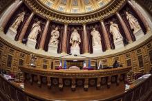 L'hémicycle du Sénat au Palais du Luxembourg à Paris, le 17 novembre 2016 à Paris