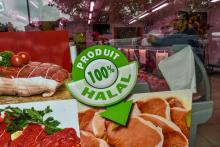 La devanture d'une boucherie Halal à Lille, le 2 août 2016