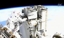 Images de la Nasa de la sortie dans l'espace de l'astronaute Thomas Pesquet, le 16 juin 2021