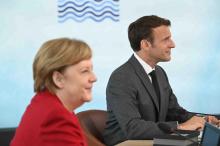 La chancelière allemande Angela Merkel avec le président français Emmanuel Macron le 24 mai 2021 à un sommet européen à Bruxelles