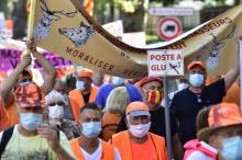 Manifestation de chasseurs favorables à la chasse à la glu, le 12 septembre 2020 à Prades