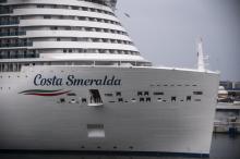 Le Costa Smeralda, ici le 1er mai 2021 à Gênes, l'un des deux paquebots à quitter Marseille pour la reprise des croisières
