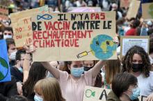 Des participants à une "marche pour le climat" à Nantes, le 9 mai 2021