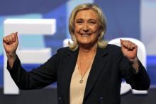 Marine Le Pen arrive au congrès du RN à Perpignan, le 4 juillet 2021