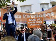 Manifestation contre l'extension du pass sanitaire, à Nantes (ouest de la France) le 17 juillet 2021