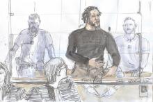 Le jihadiste français Tyler Vilus lors de son procès à Paris le 25 juin 2020