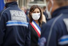 Anne Hidalgo, maire PS de la capitale et candidate à l'élection présidentielle, a présenté la première promotion de la police municipale de Paris, le 18 octobre 2021 à l'Hôtel de ville