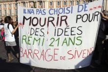 Rassemblement à la mémoire du militant écologiste Rémi Fraisse, le 1er novembre 2014 à Toulouse