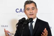 Le ministre de l'Intérieur français Gérald Darmanin à Calais, dans le Pas-de-Calais, le 28 novembre 2021