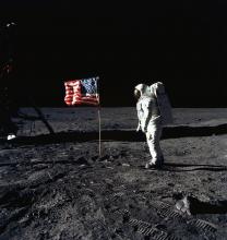 Buzz Aldrin, le 20 juillet 1969 sur la Lune