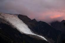 Le glacier des Bossons dans le massif du Mont-Blanc, le 1er septembre 2018