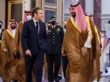 Le président français Emmanuel Macron et le prince héritier saoudien Mohammed ben Salmane, à Paris le 10 avril 2018