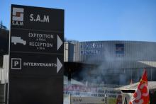 Le site de la SAM occupé par ses anciens employés le 31 décembre 2021 à Viviez, dans l'Aveyron
