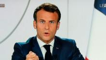 Emmanuel Macron à l'Elysée lors d'une interview télévisée diffusée sur TF1 le 21 juillet 2020