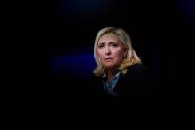 La candidate du RN à la présidentielle Marine Le Pen lors d'un meeting à Vallauris, dans le sud de la France, le 11 février 2022