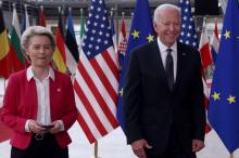 Ursula von der Leyen, la présidente de la Commission européenne, et le président des Etats-Unis Joe Biden, à Bruxelles le 15 juin 2021