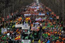 Manifestation d'agriculteurs et d'éleveurs contre la hausse des prix, le 20 mars 2022 à Madrid