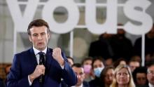 Emmanuel Macron, lundi 7 mars 2022 à Poissy