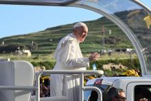 Le pape François pendant sa visite à Malte, le 2 avril 2022