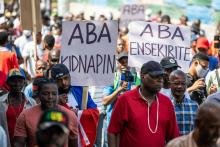 Des milliers d'Haïtiens ont manifesté à Port-au-Prince le 29 mars 2022 contre la recrudescence des enlèvements et de l'insécurité perpétrée par les gangs