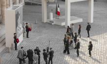 Recueillement lors de l'hommage national rendu à Michel Bouquet aux Invalides, le 27 avril 2022