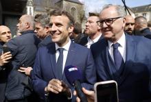 Emmanuel Macron en visite à Spézet (Bretagne)